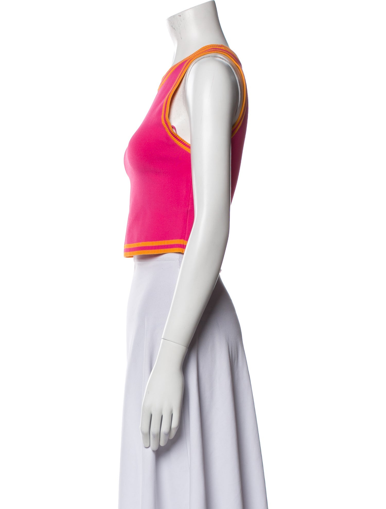 Alice + Olivia Colorblock Pattern Scoop Neck Crop Top