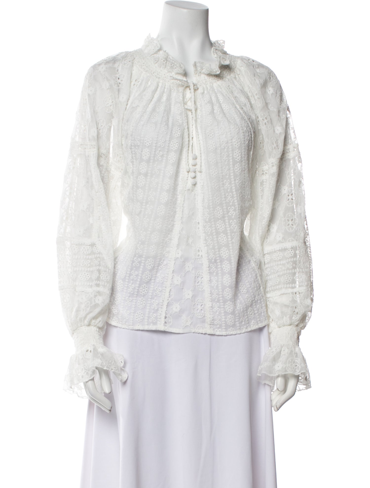 Alice + Olivia Eyelet Mock Neck Blouse w/ Tags