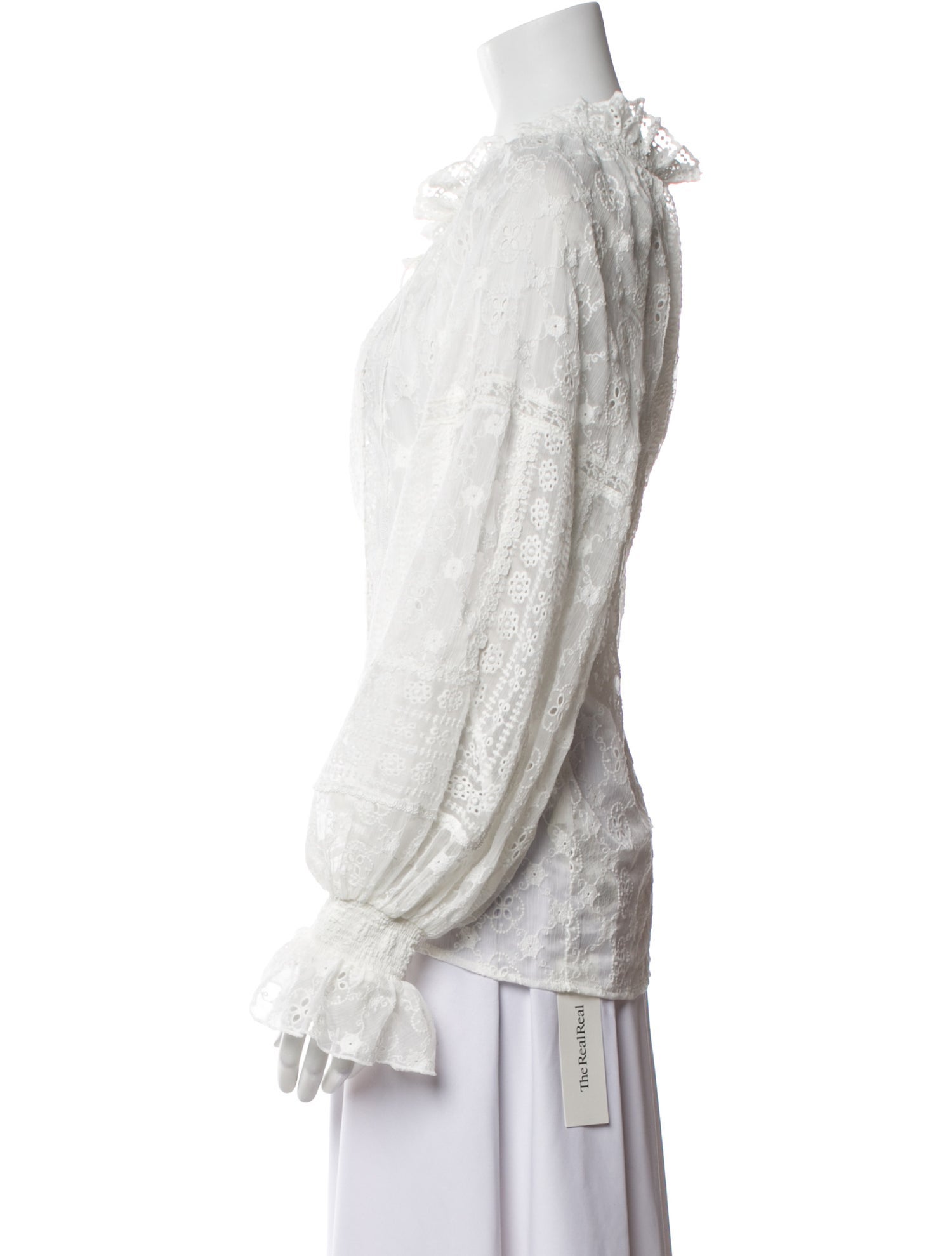 Alice + Olivia Eyelet Mock Neck Blouse w/ Tags