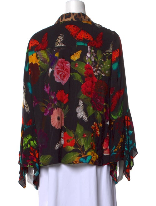 Alice + Olivia Floral Print Long Sleeve Blouse