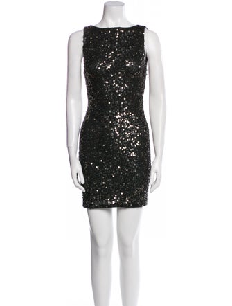 Alice + Olivia Bateau Neckline Mini Dress