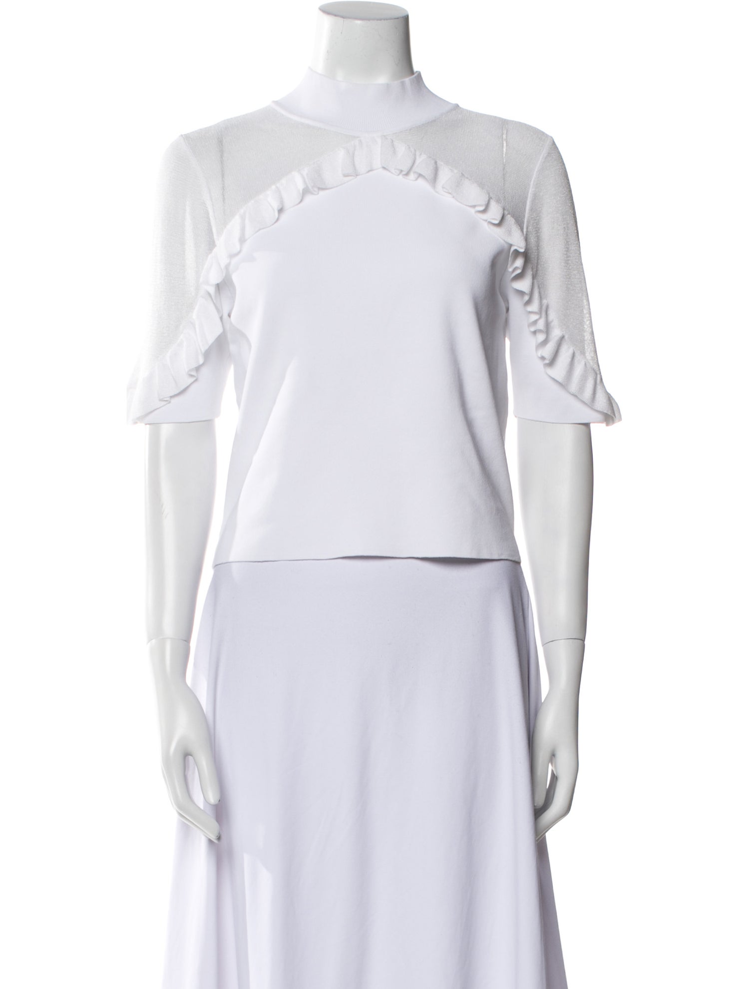 Alice + Olivia Crew Neck Short Sleeve Crop Top