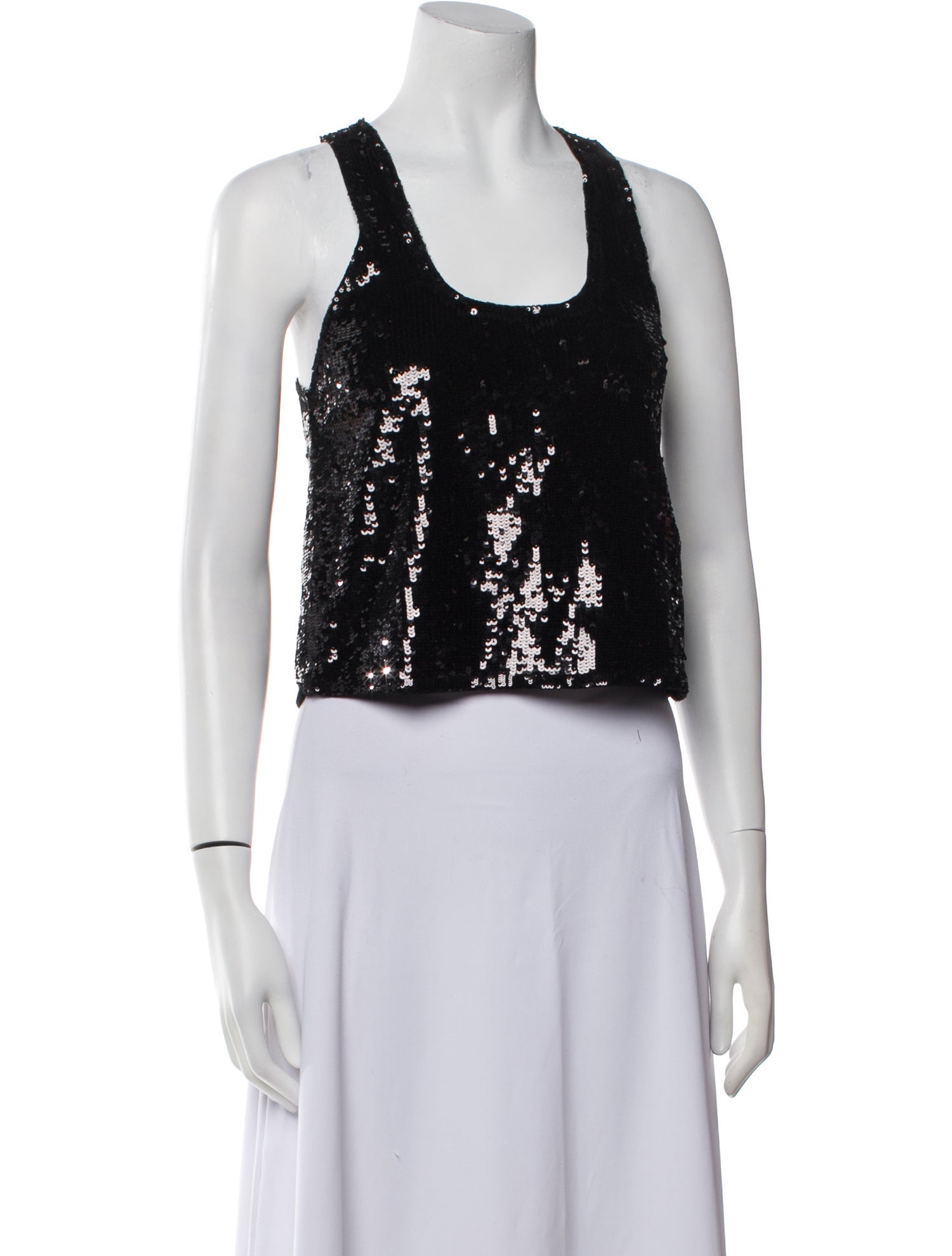 Alice + Olivia Nylon Scoop Neck Crop Top