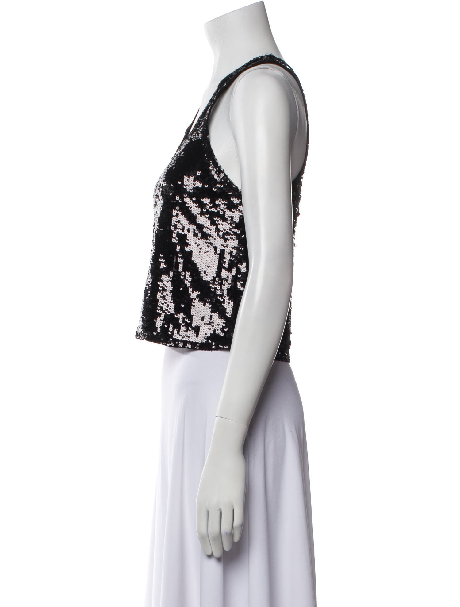 Alice + Olivia Nylon Scoop Neck Crop Top