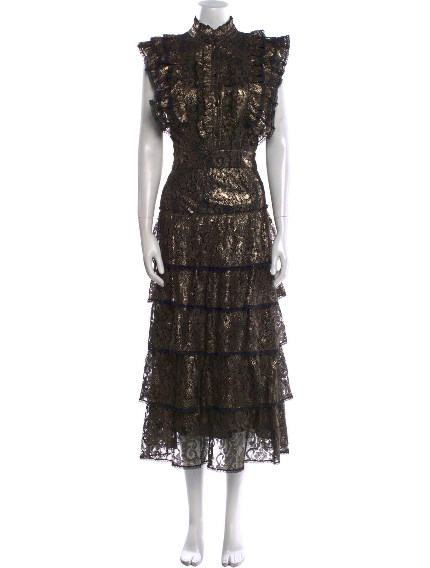 Alice + Olivia Lace Pattern Long Dress