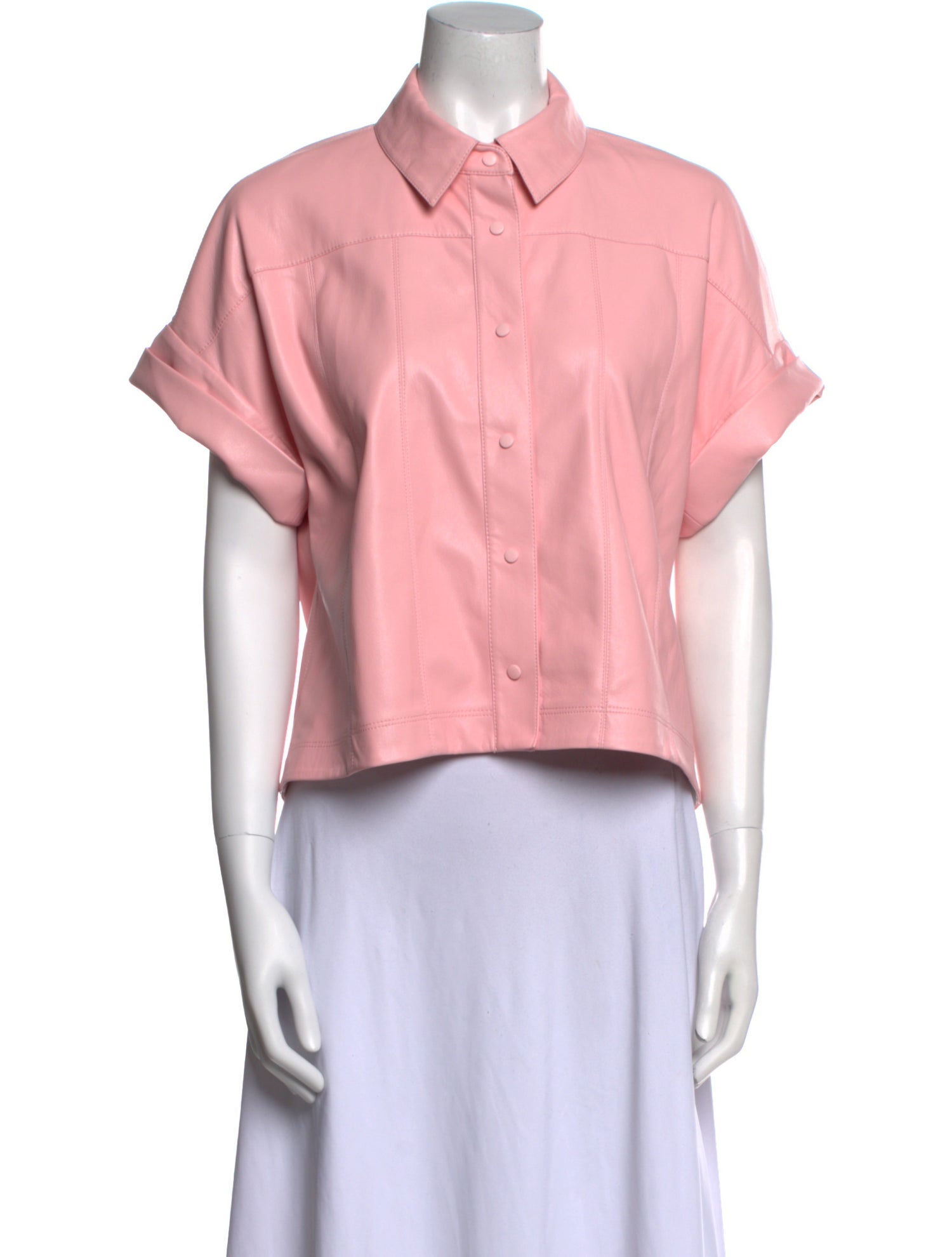 Alice + Olivia Short Sleeve Button-Up Top