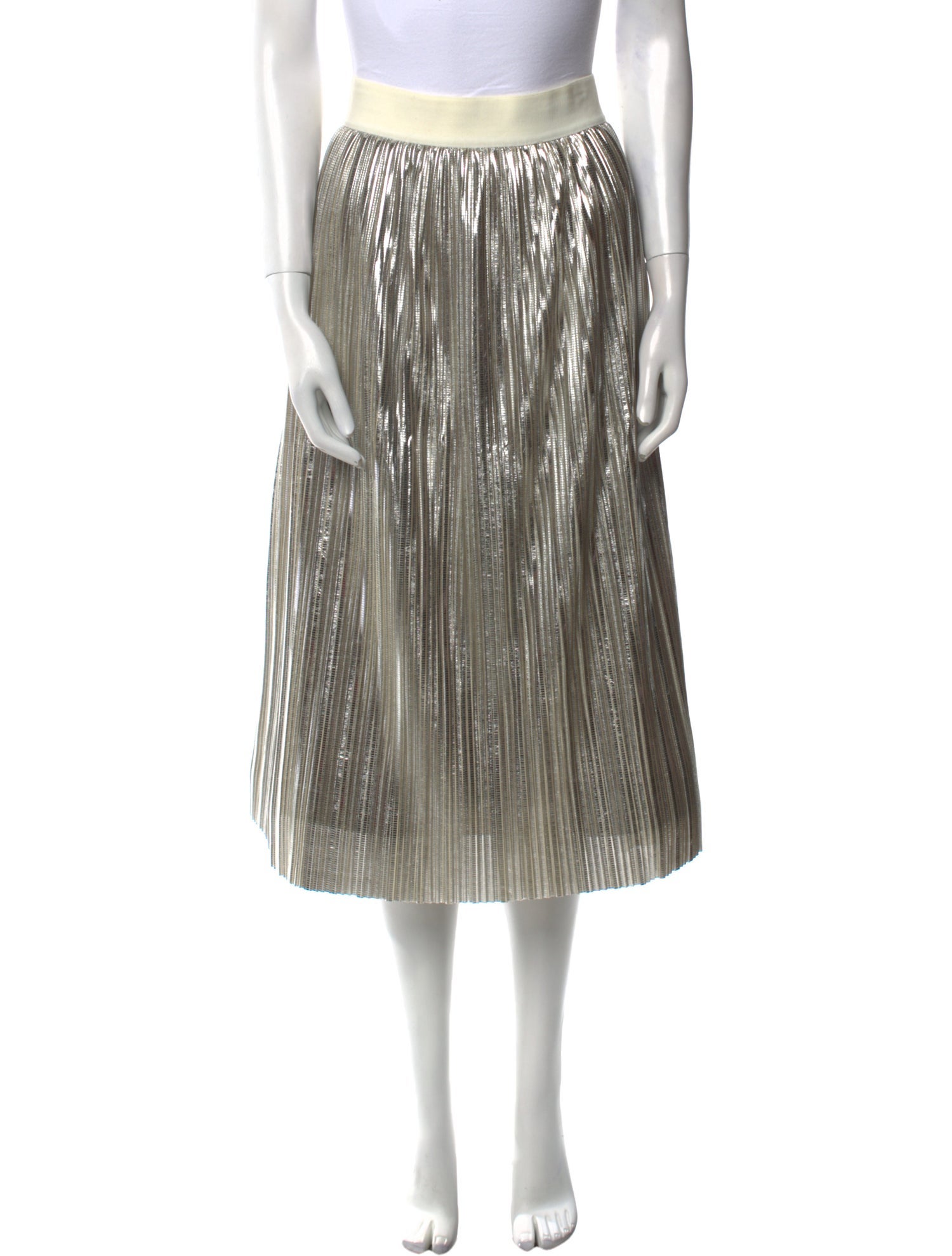 Alice + Olivia Pleated Accents Midi Length Skirt