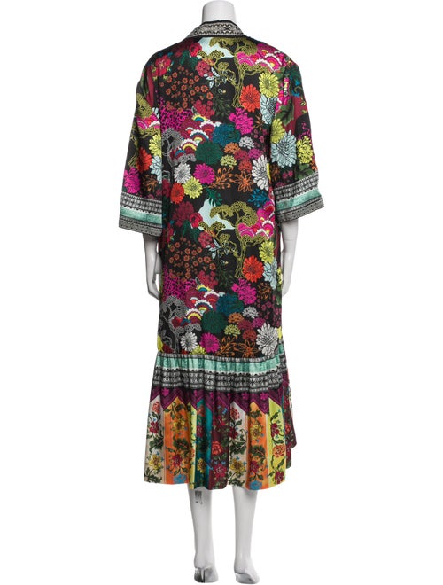 Alice + Olivia Floral Print Ruffle Embellishment Robe