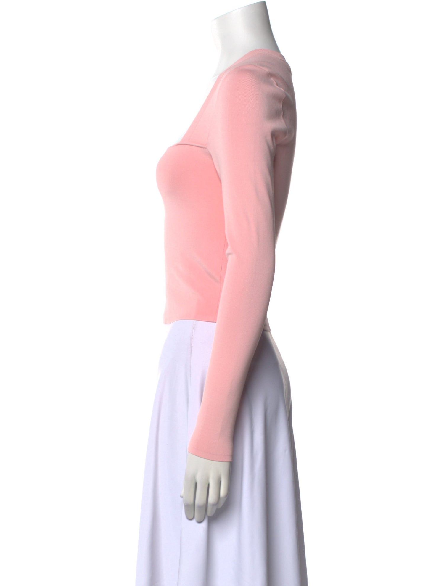 Alice + Olivia Square Neckline Long Sleeve Crop Top