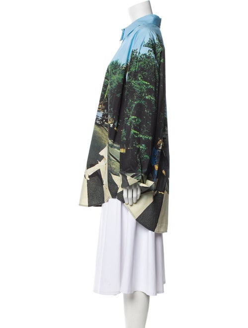 Alice + Olivia Printed Long Sleeve Button-Up Top