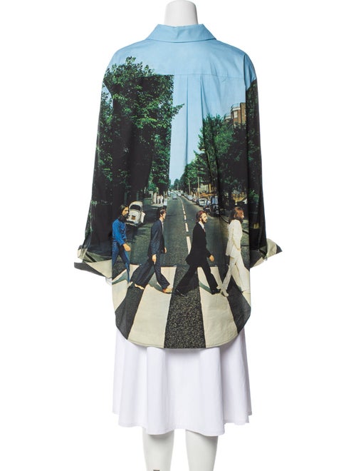 Alice + Olivia Printed Long Sleeve Button-Up Top