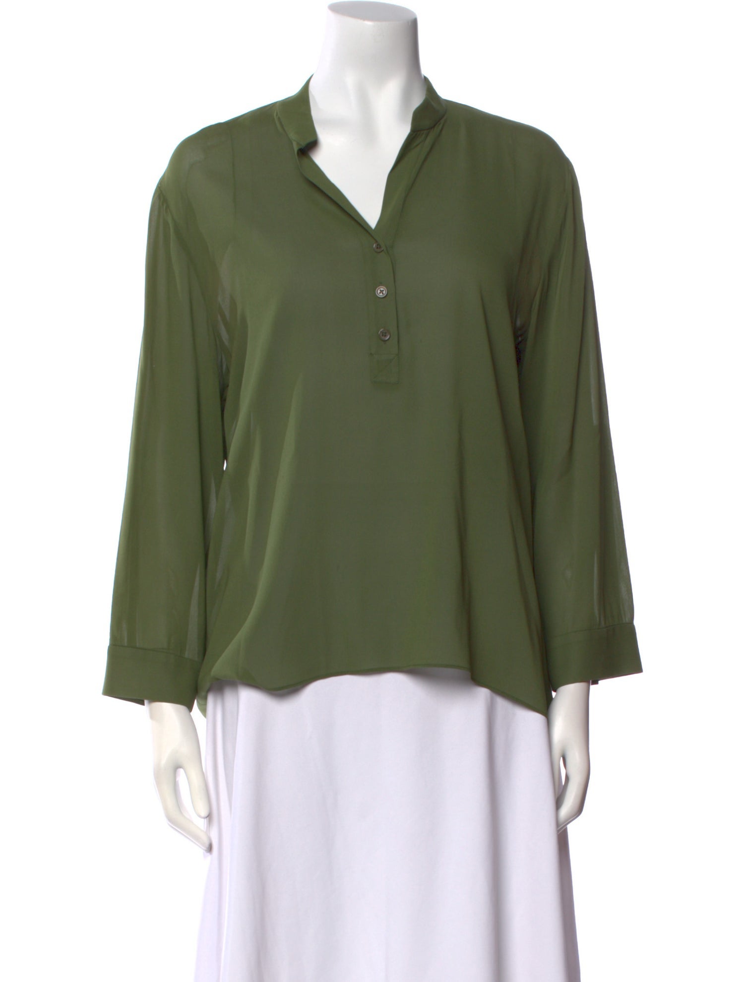 Alice + Olivia Silk V-Neck Blouse