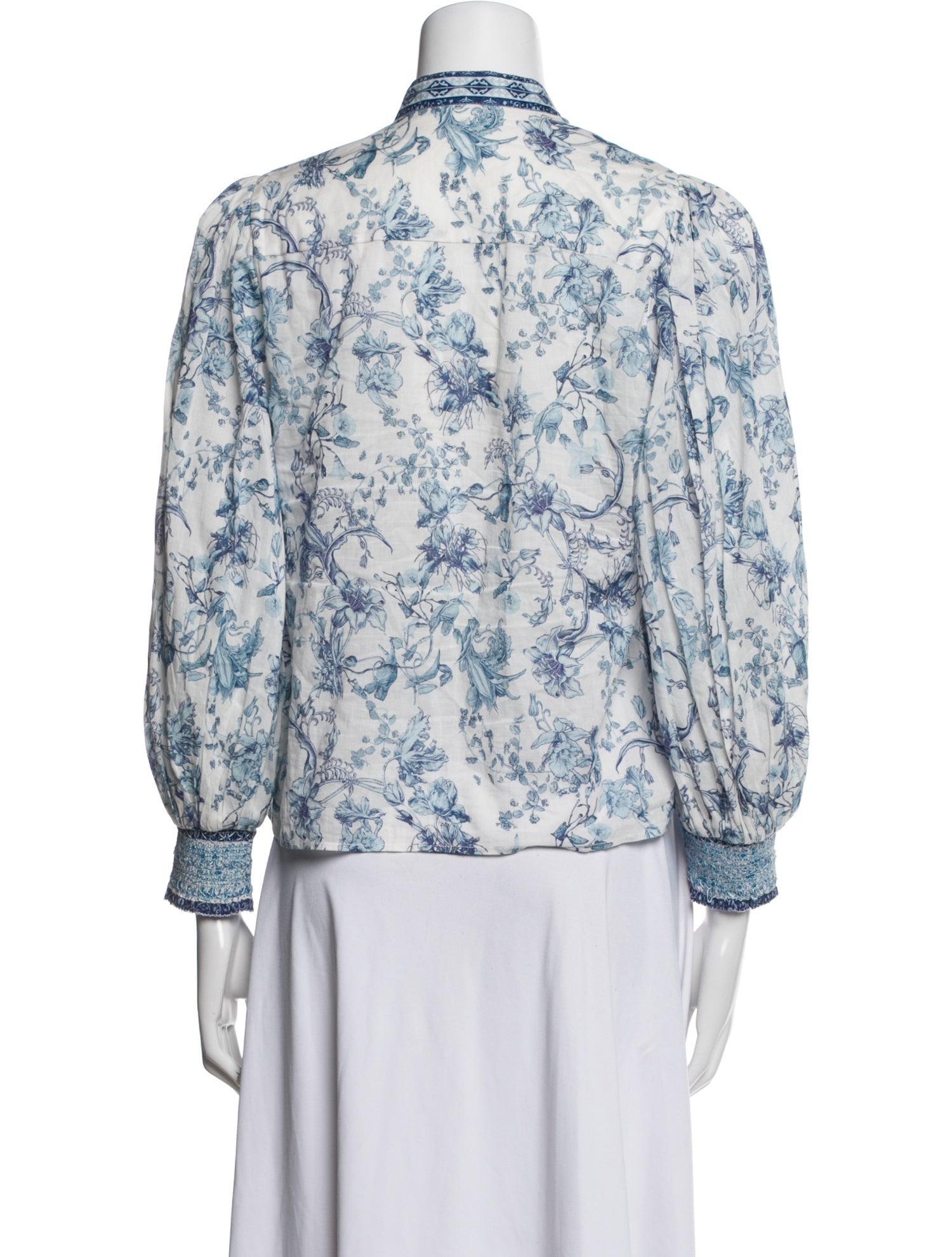 Alice + Olivia Floral Print Mock Neck Blouse