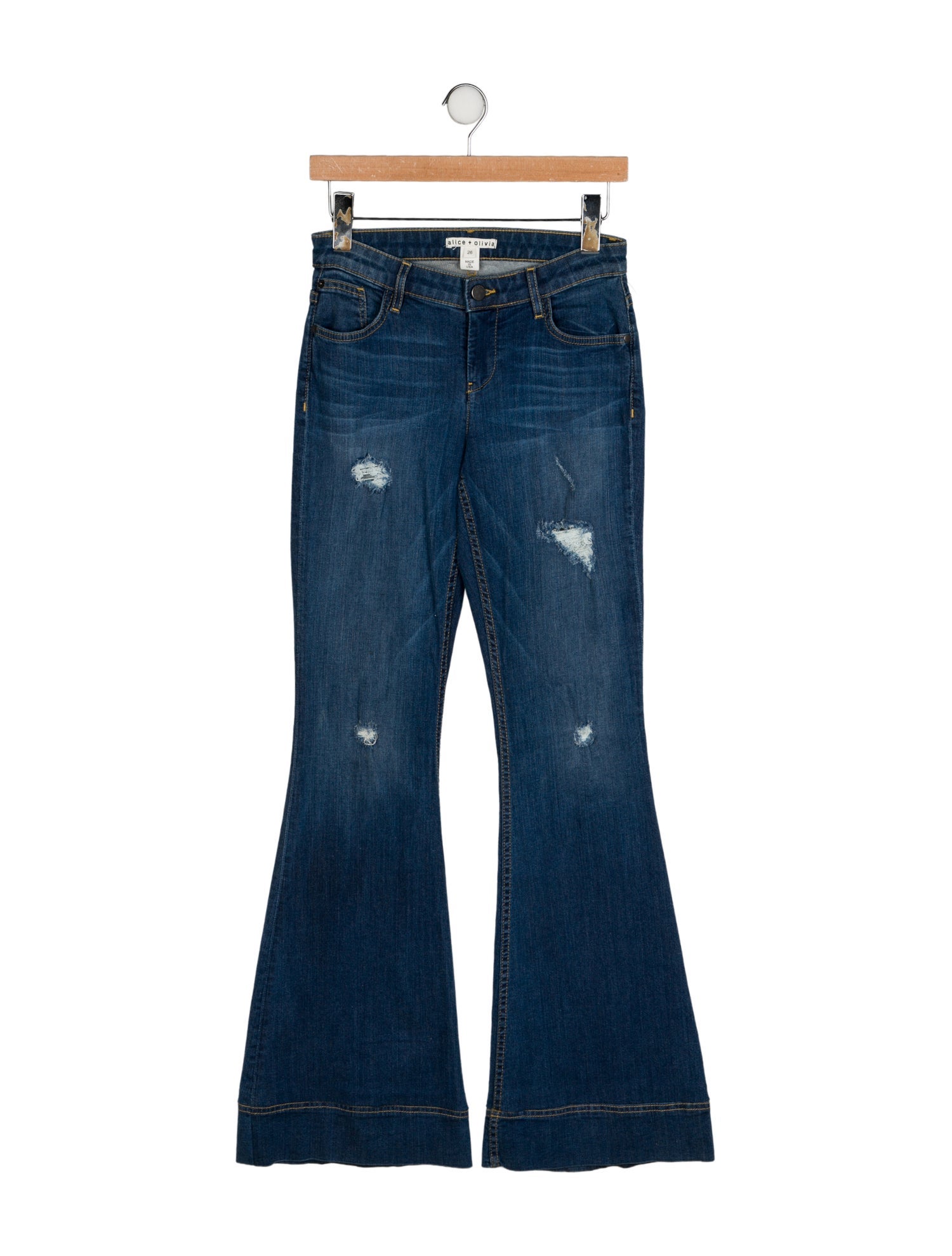 Alice + Olivia Mid-Rise Flared Jeans