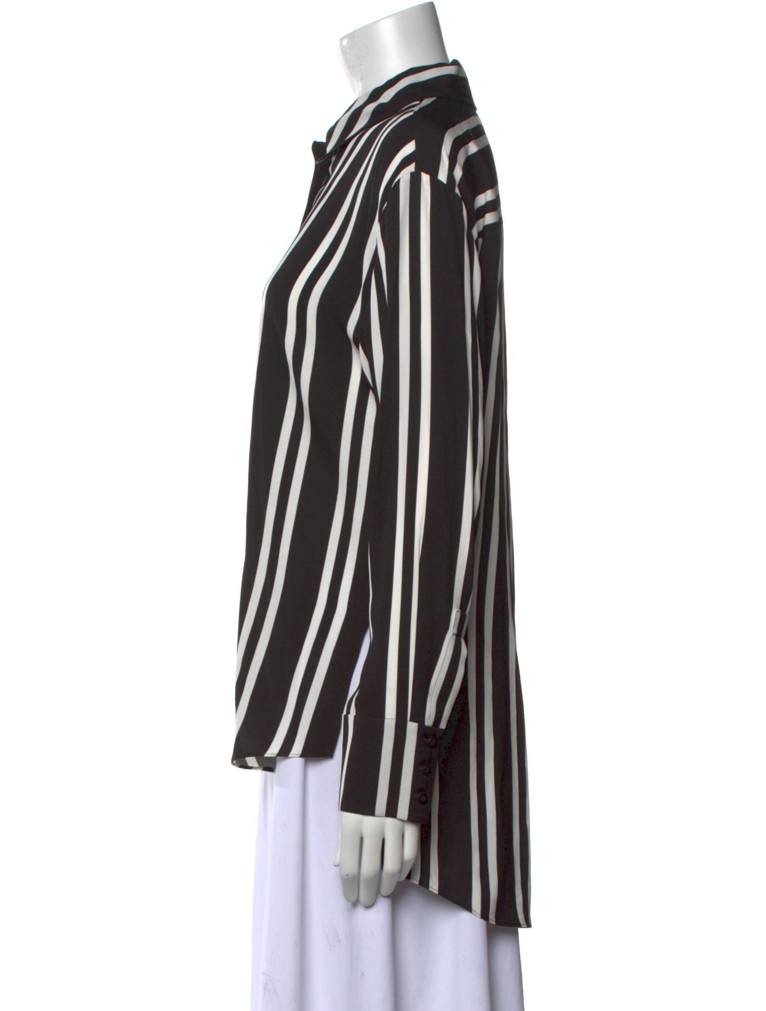 Alice + Olivia Striped Long Sleeve Button-Up Top