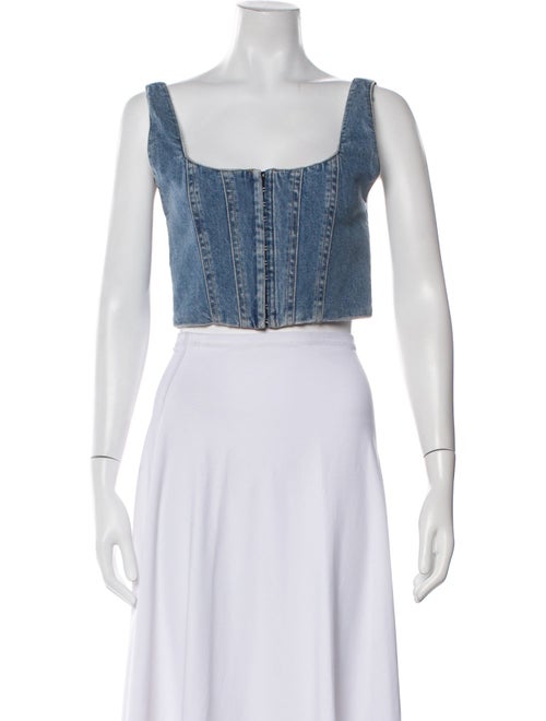 Alice + Olivia Square Neckline Sleeveless Crop Top