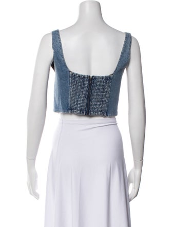 Alice + Olivia Square Neckline Sleeveless Crop Top