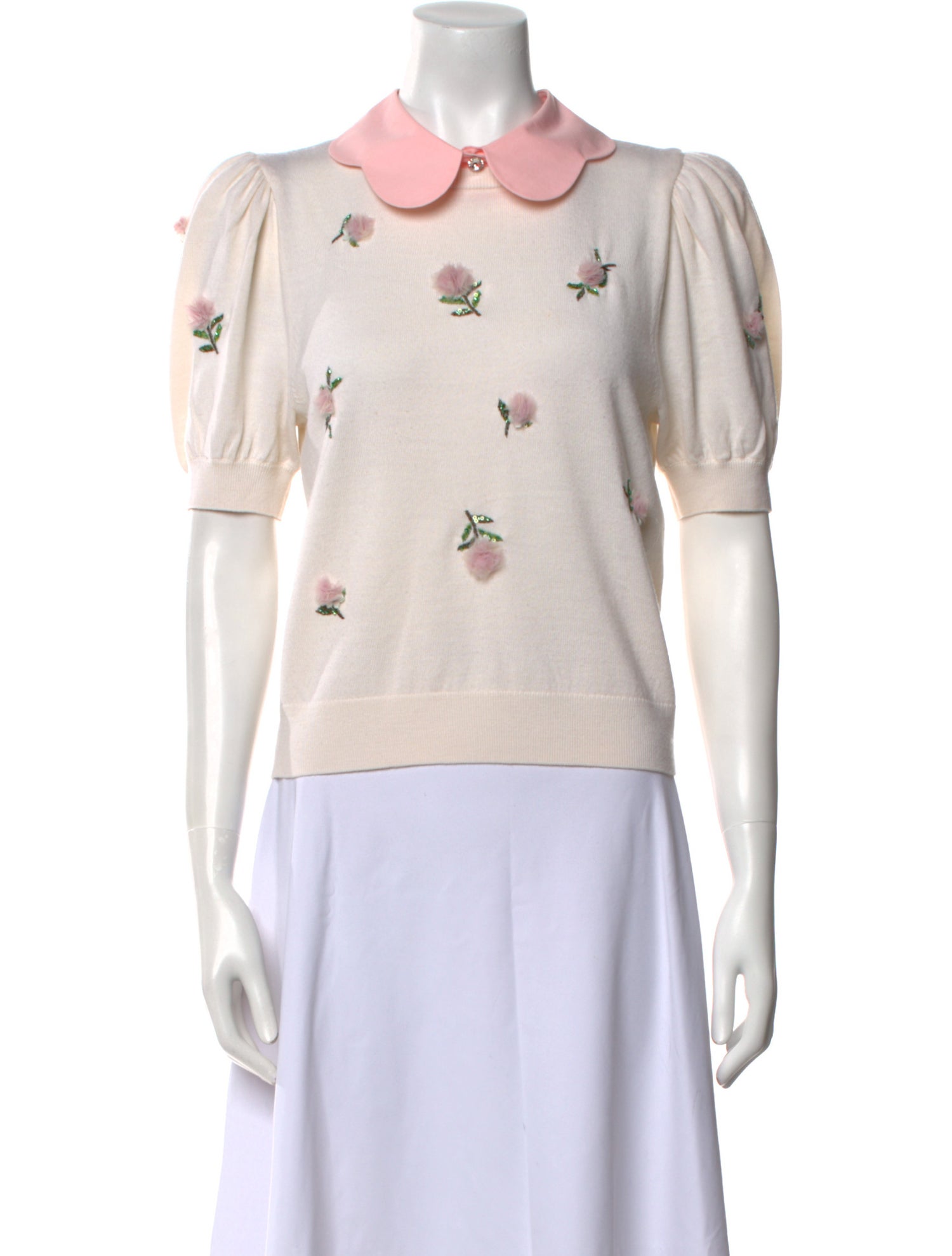 Alice + Olivia Wool Floral Print Polo