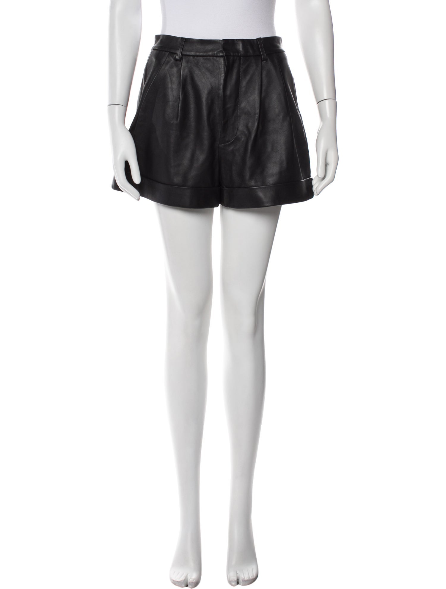 Alice + Olivia Lamb Leather Mini Shorts