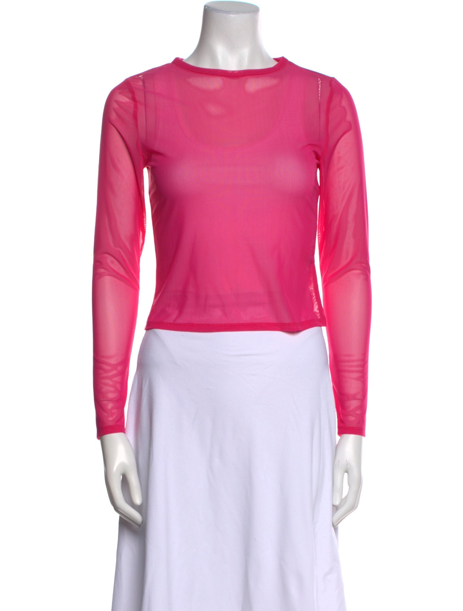 Alice + Olivia Bateau Neckline Long Sleeve Crop Top