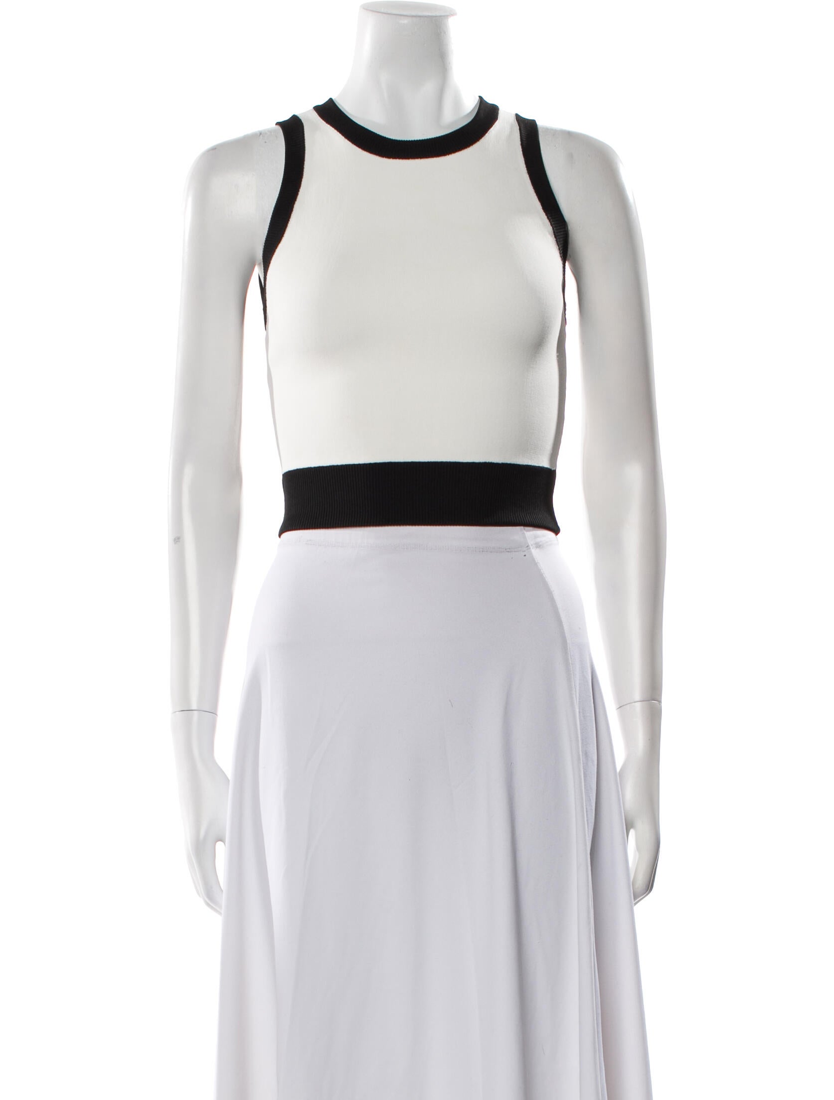 Alice + Olivia Crew Neck Sleeveless Crop Top