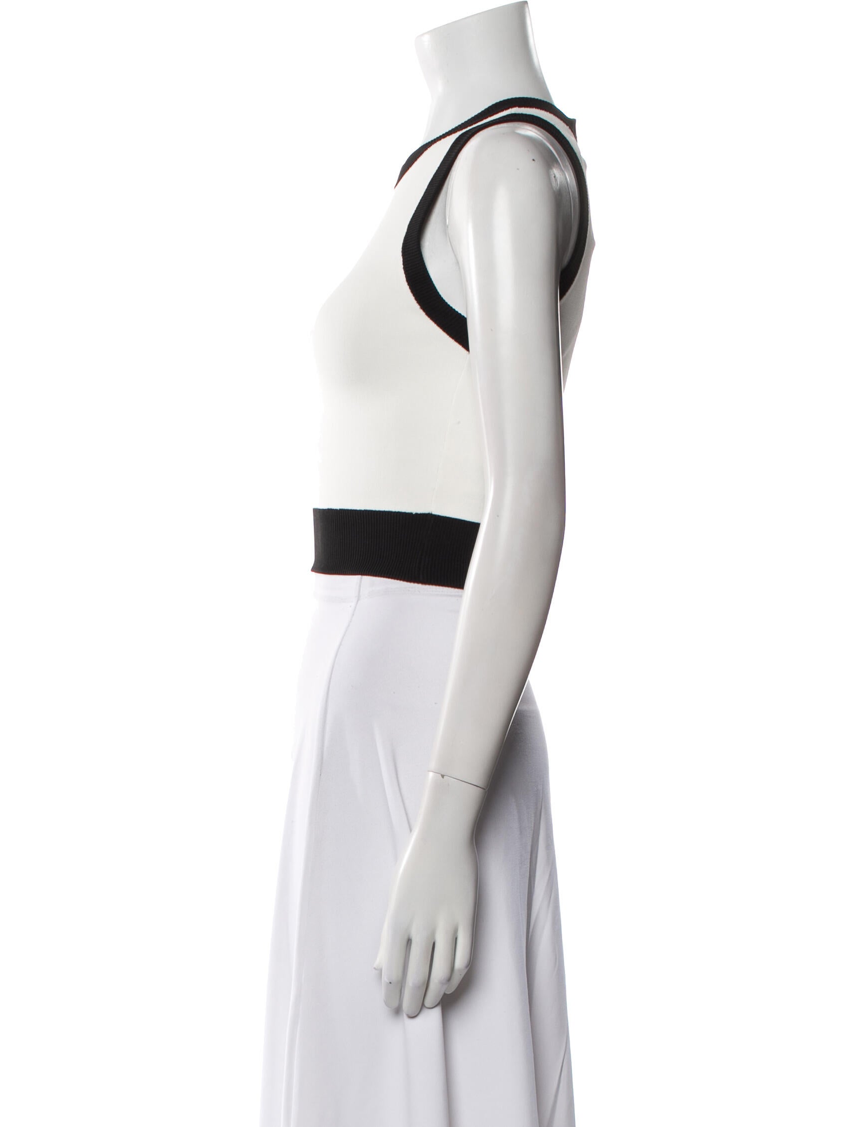 Alice + Olivia Crew Neck Sleeveless Crop Top