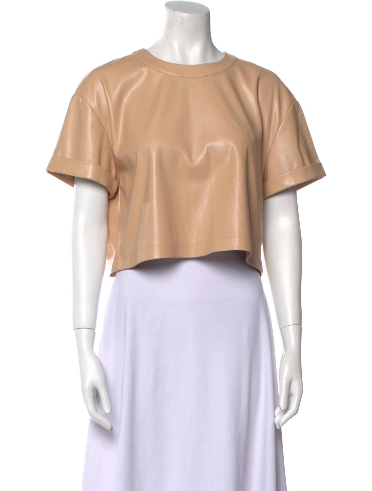 Alice + Olivia Crew Neck Short Sleeve Crop Top