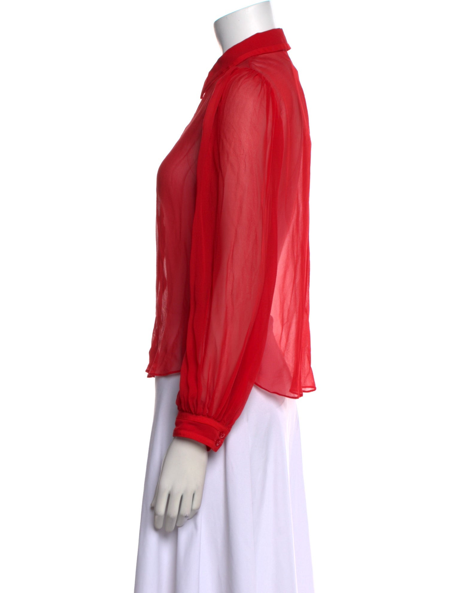 Alice + Olivia Silk Long Sleeve Button-Up Top