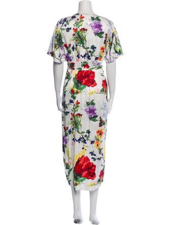 Alice + Olivia Floral Print Midi Length Dress