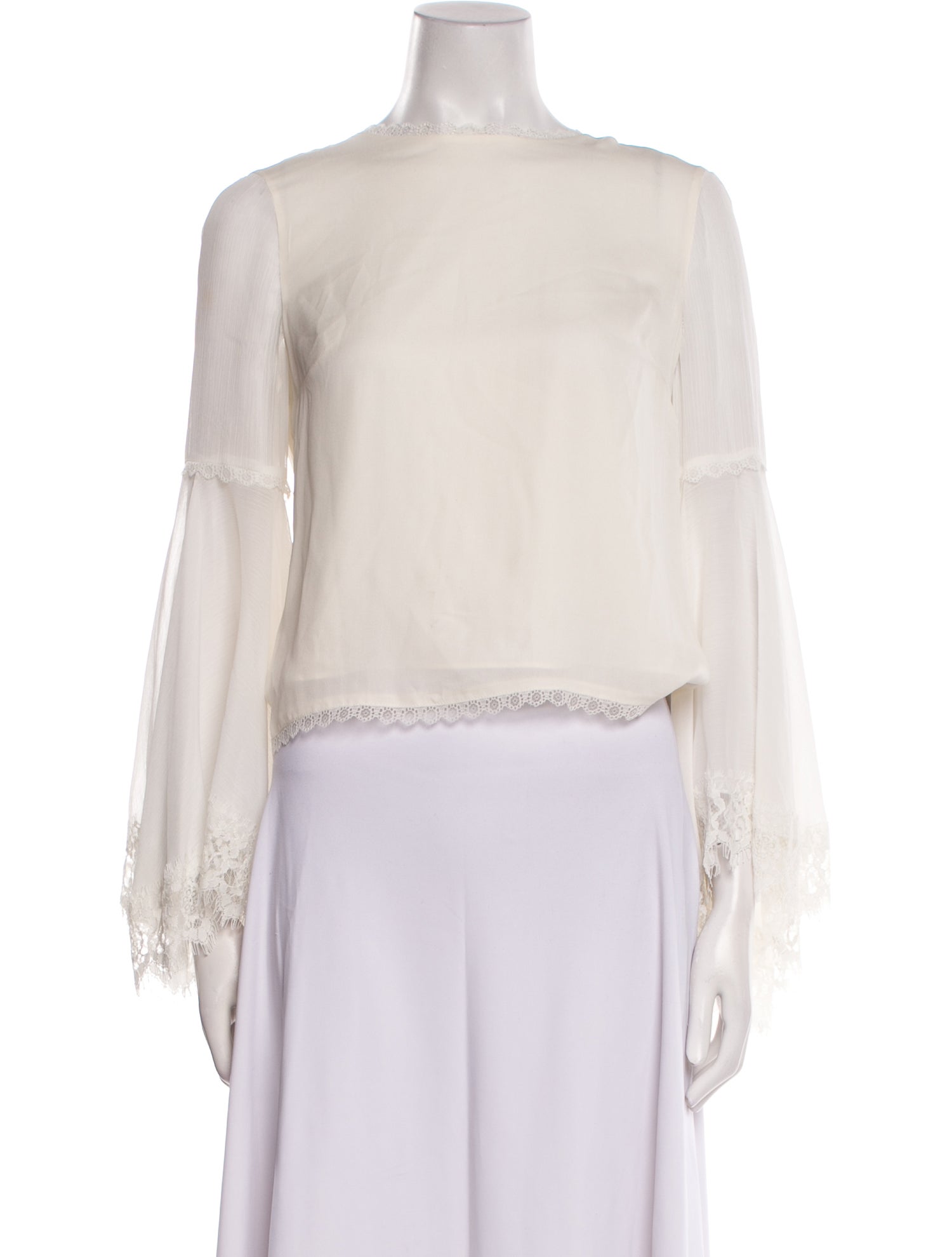 Alice + Olivia Silk Bateau Neckline Crop Top