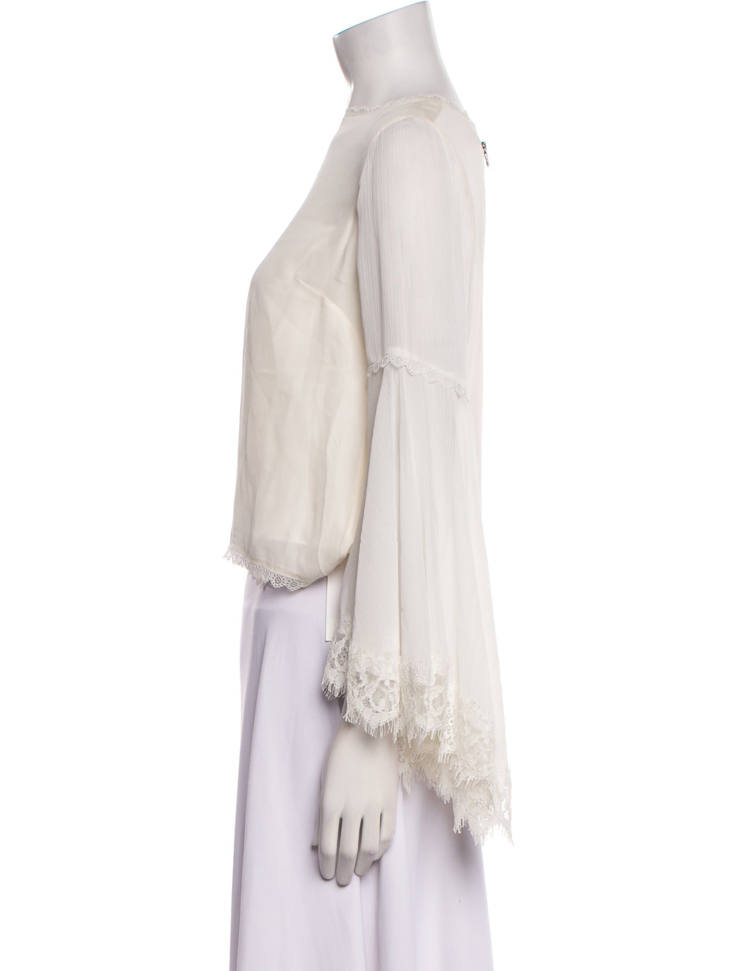 Alice + Olivia Silk Bateau Neckline Crop Top