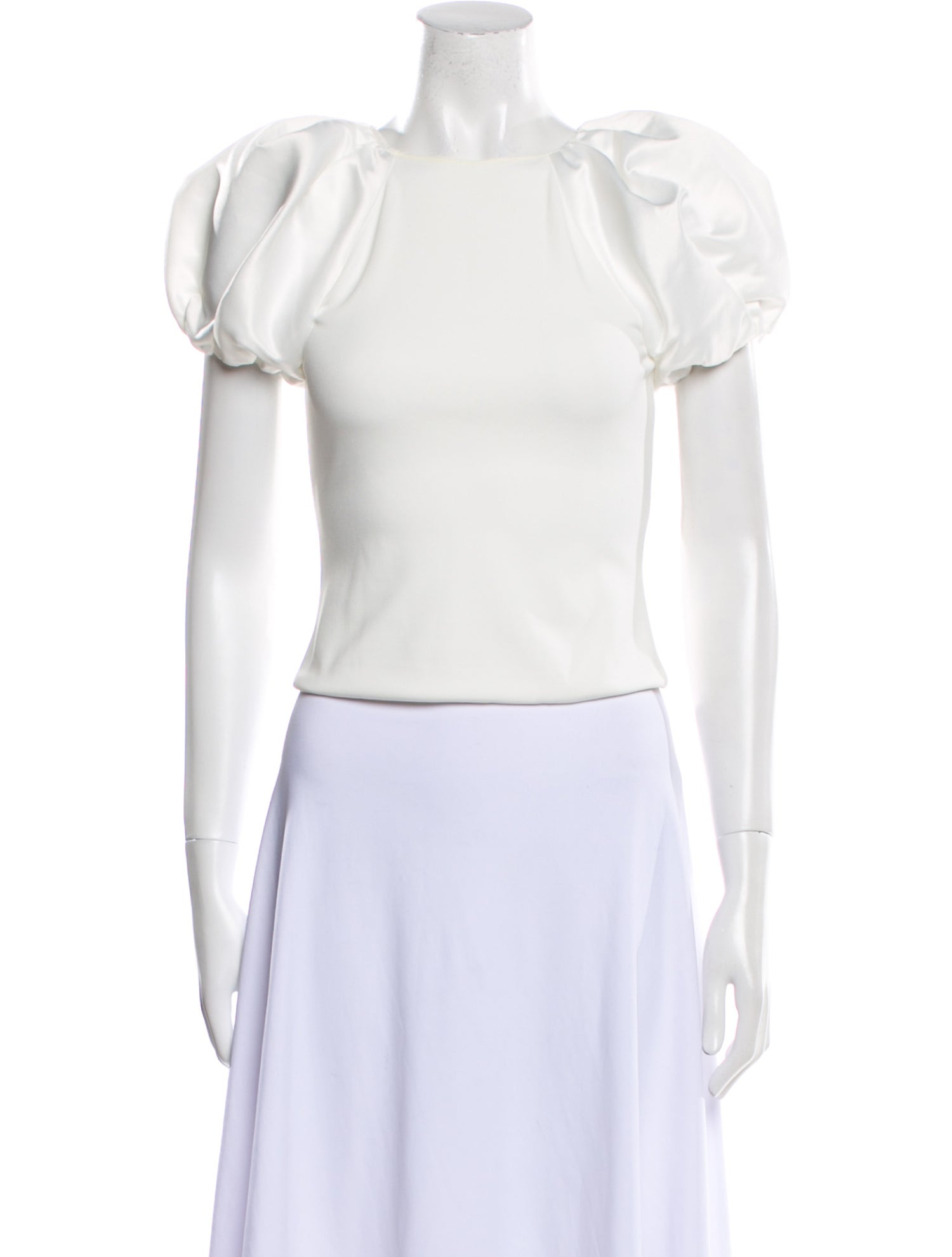 Alice + Olivia Square Neckline Short Sleeve Crop Top