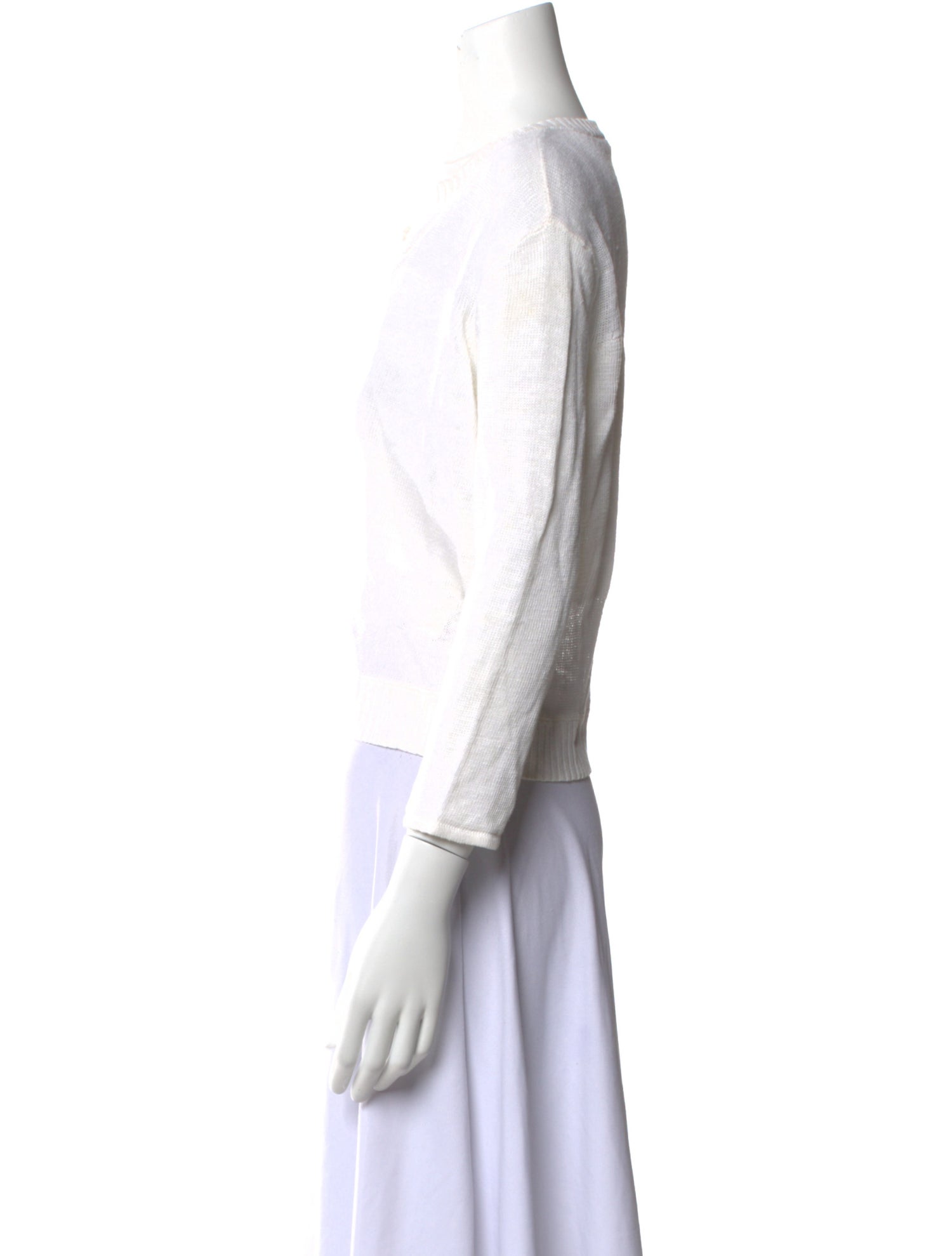 Alice + Olivia Linen V-Neck Crop Top