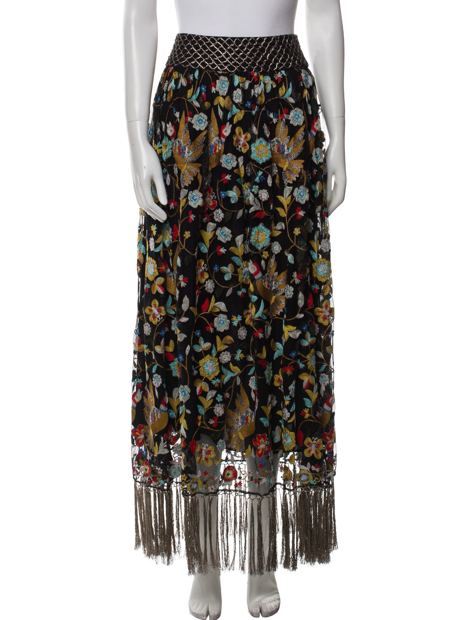 Alice + Olivia Floral Print Midi Length Skirt