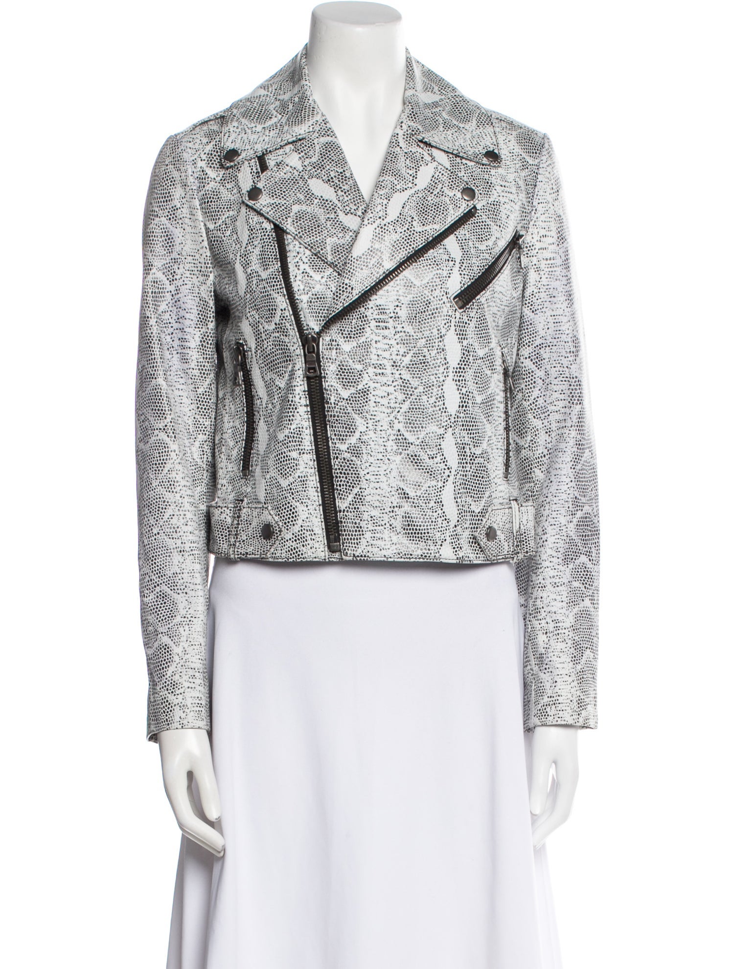 Alice + Olivia Lamb Leather Animal Print Evening Jacket w/ Tags