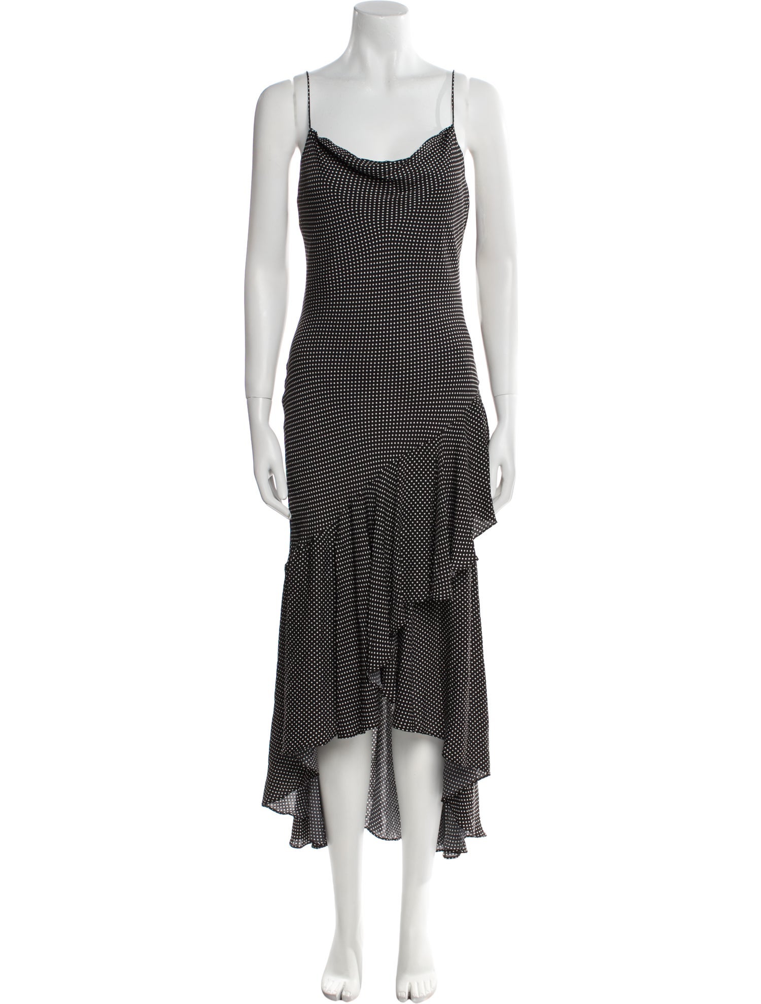 Alice + Olivia Polka Dot Print Midi Length Dress