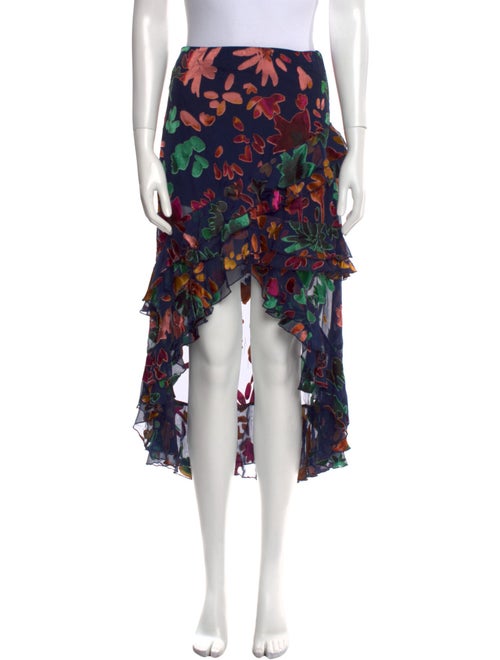 Alice + Olivia Floral Print Midi Length Skirt