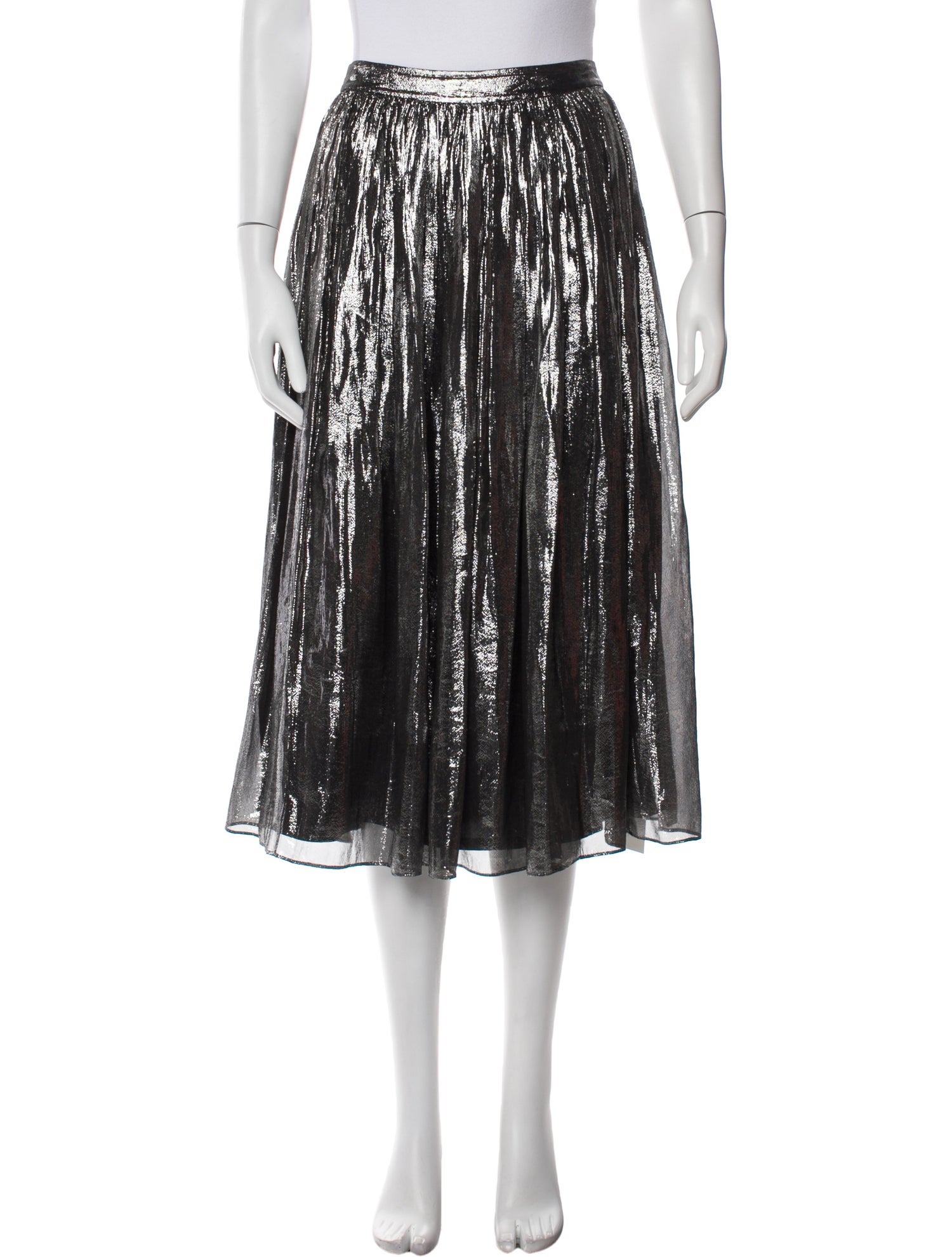 Alice + Olivia Silk Midi Length Skirt