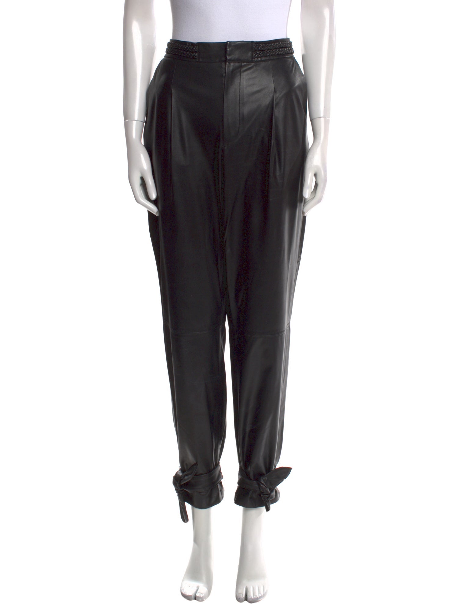 Alice + Olivia Lamb Leather Straight Leg Pants