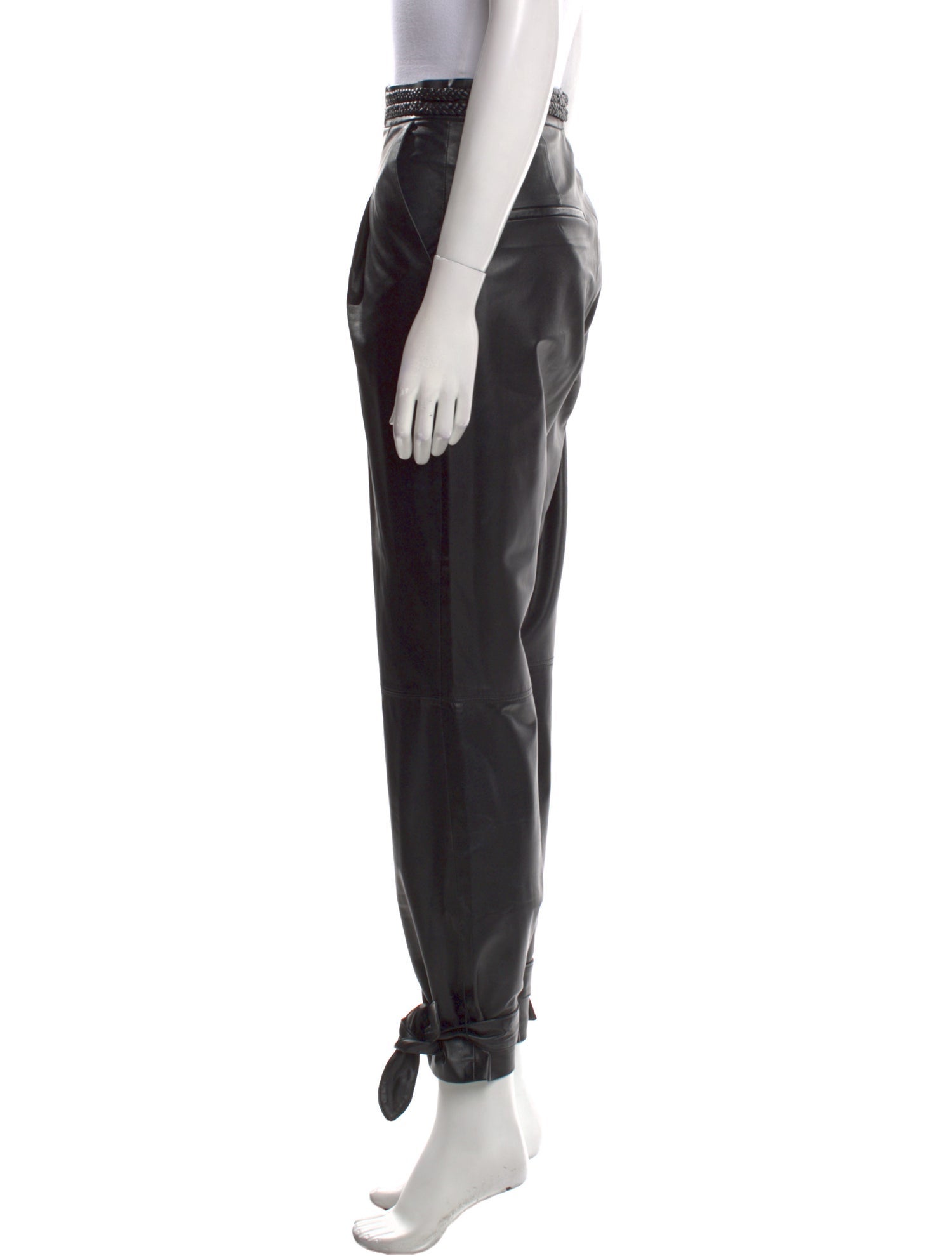 Alice + Olivia Lamb Leather Straight Leg Pants