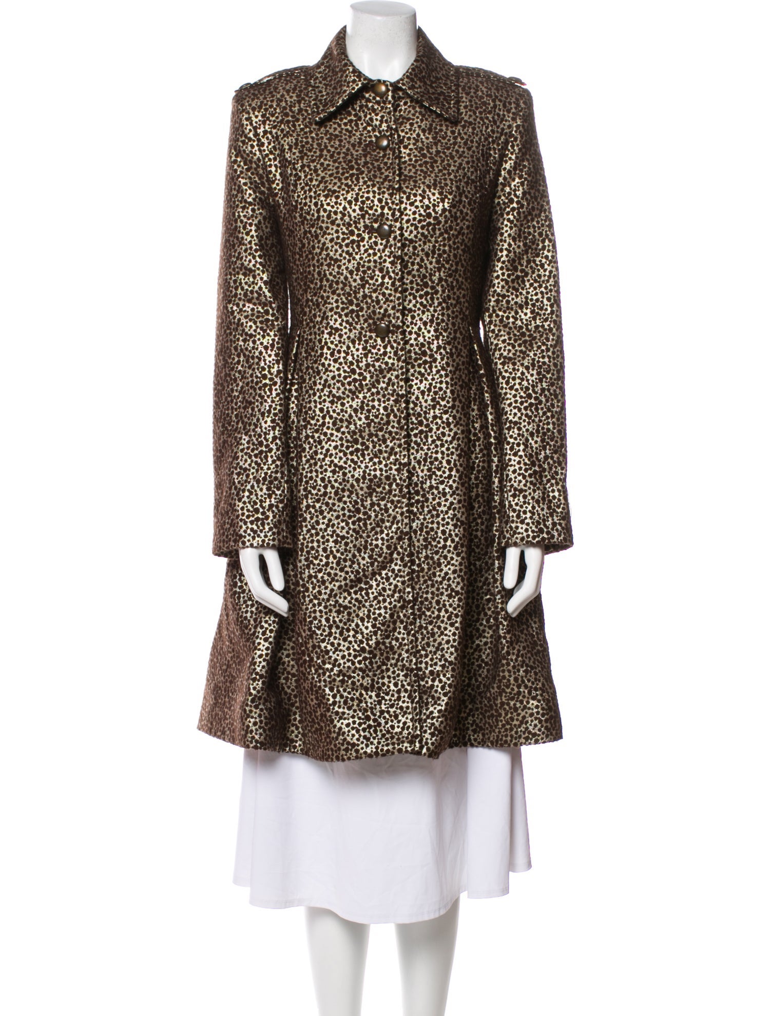 Alice + Olivia Virgin Wool Polka Dot Print Coat