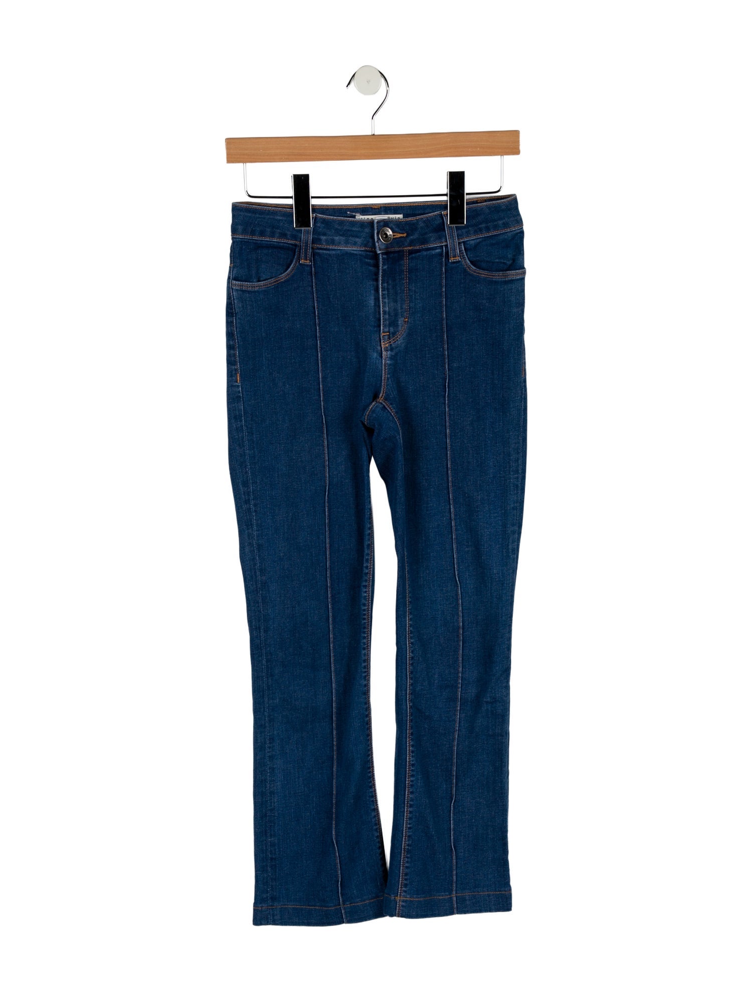 Alice + Olivia Mid-Rise Straight Leg Jeans