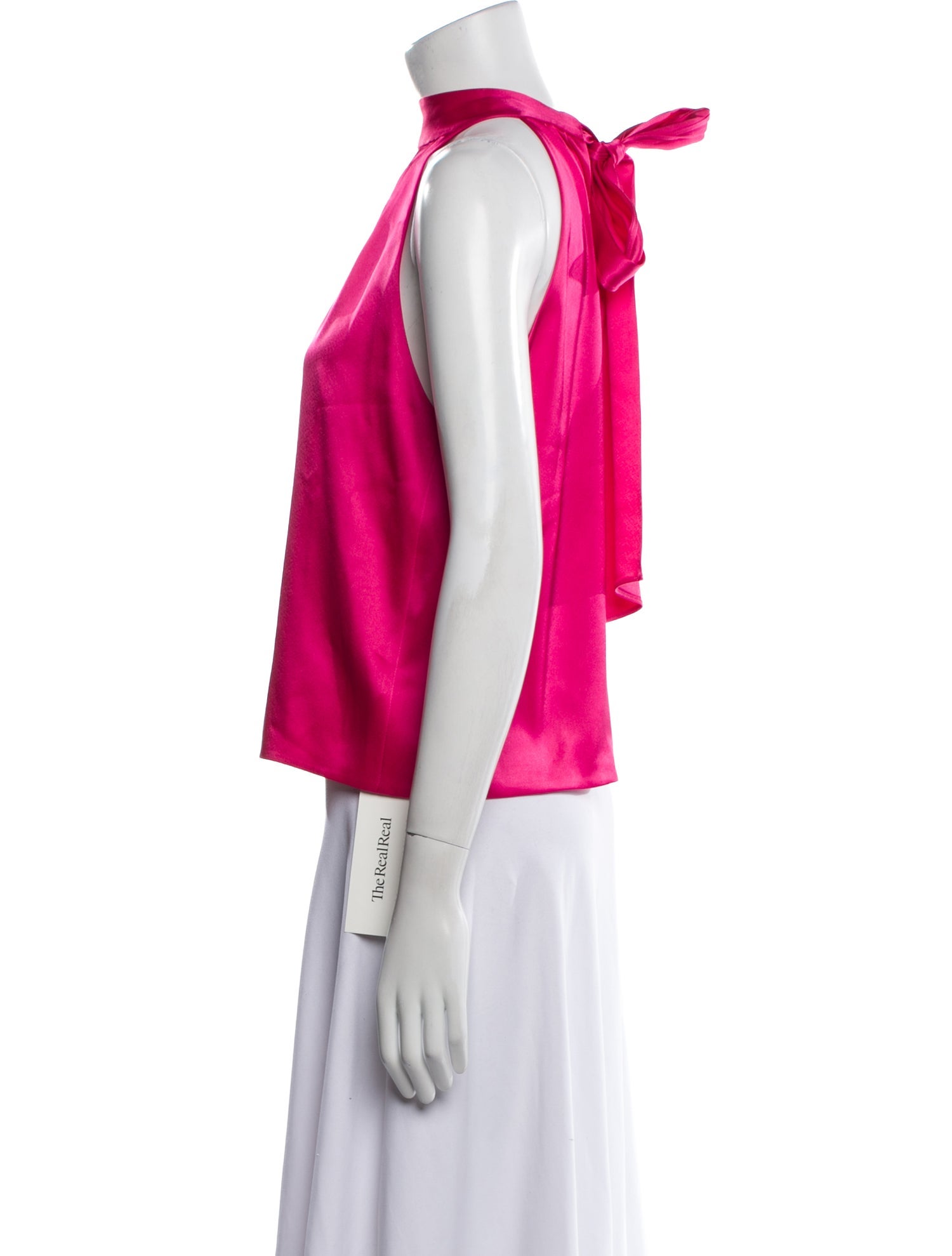 Alice + Olivia Satin Halterneck Crop Top