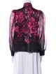 Alice + Olivia Floral Print Tie Neck Blouse