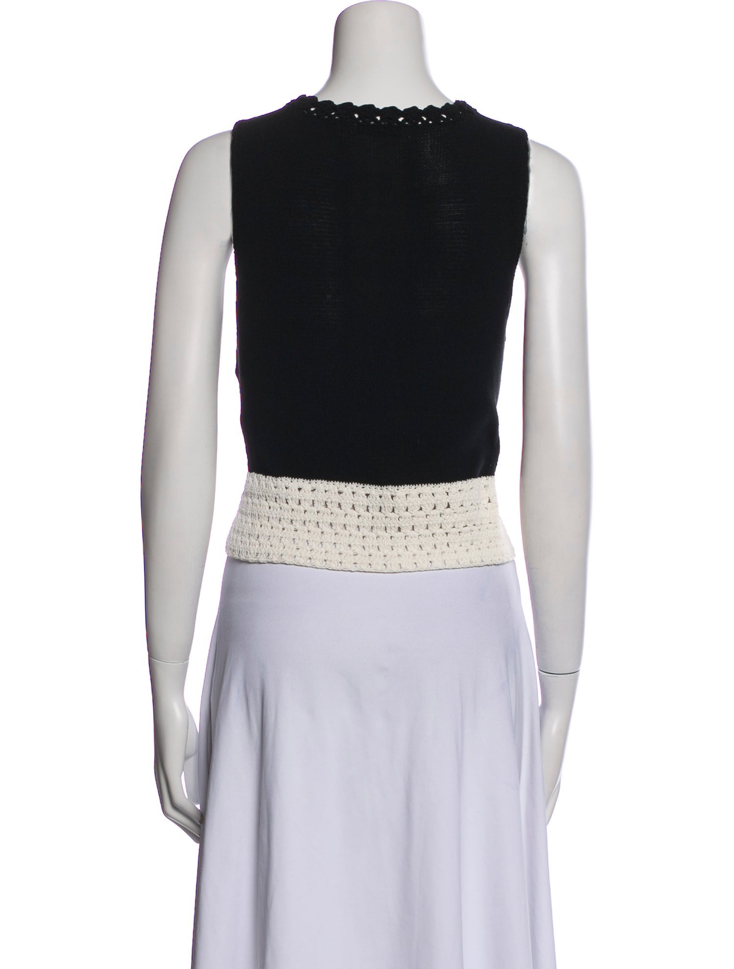 Alice + Olivia Crew Neck Sleeveless Crop Top
