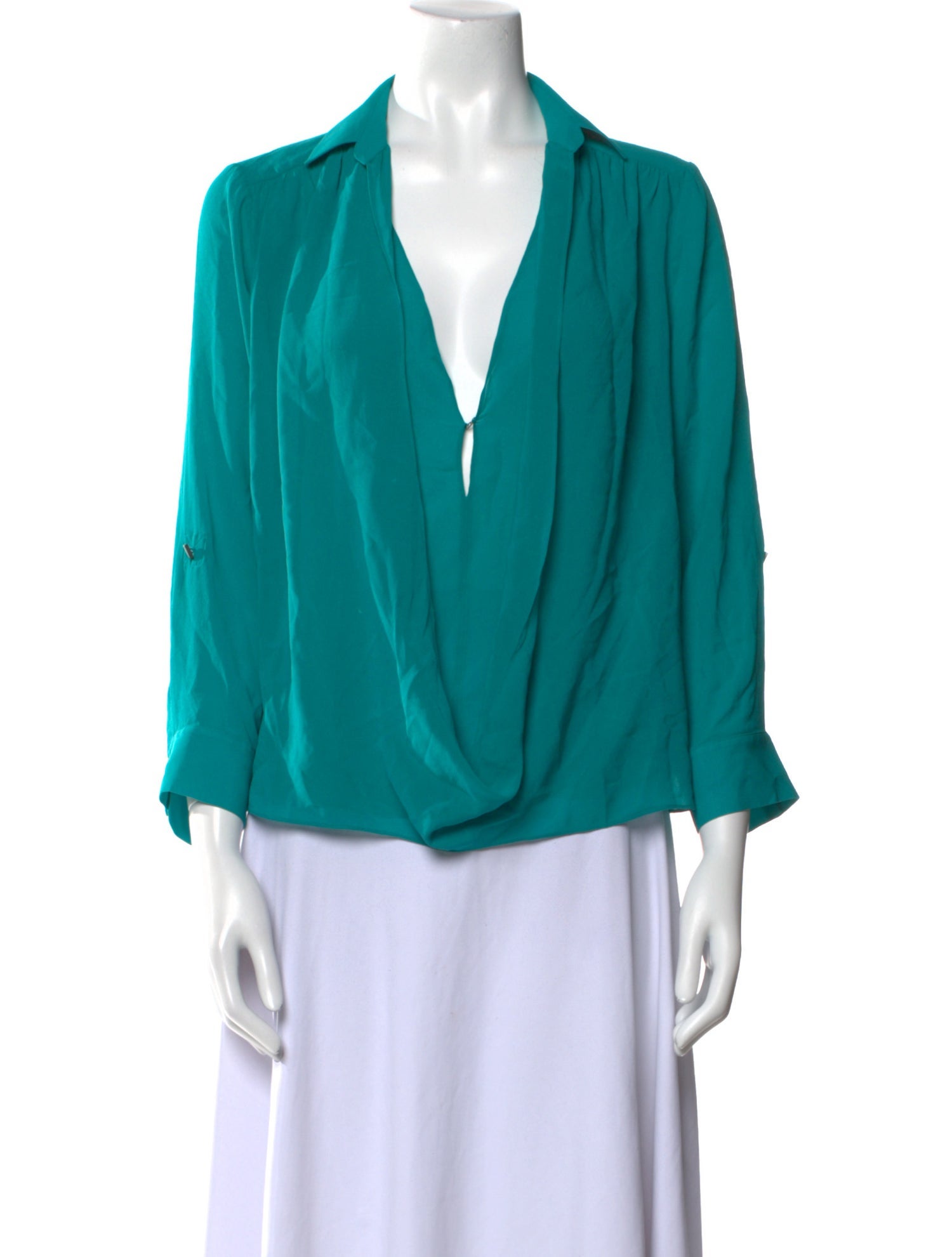 Alice + Olivia Silk V-Neck Blouse