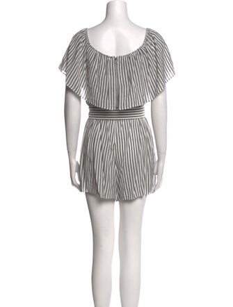 Alice + Olivia Striped Scoop Neck Romper