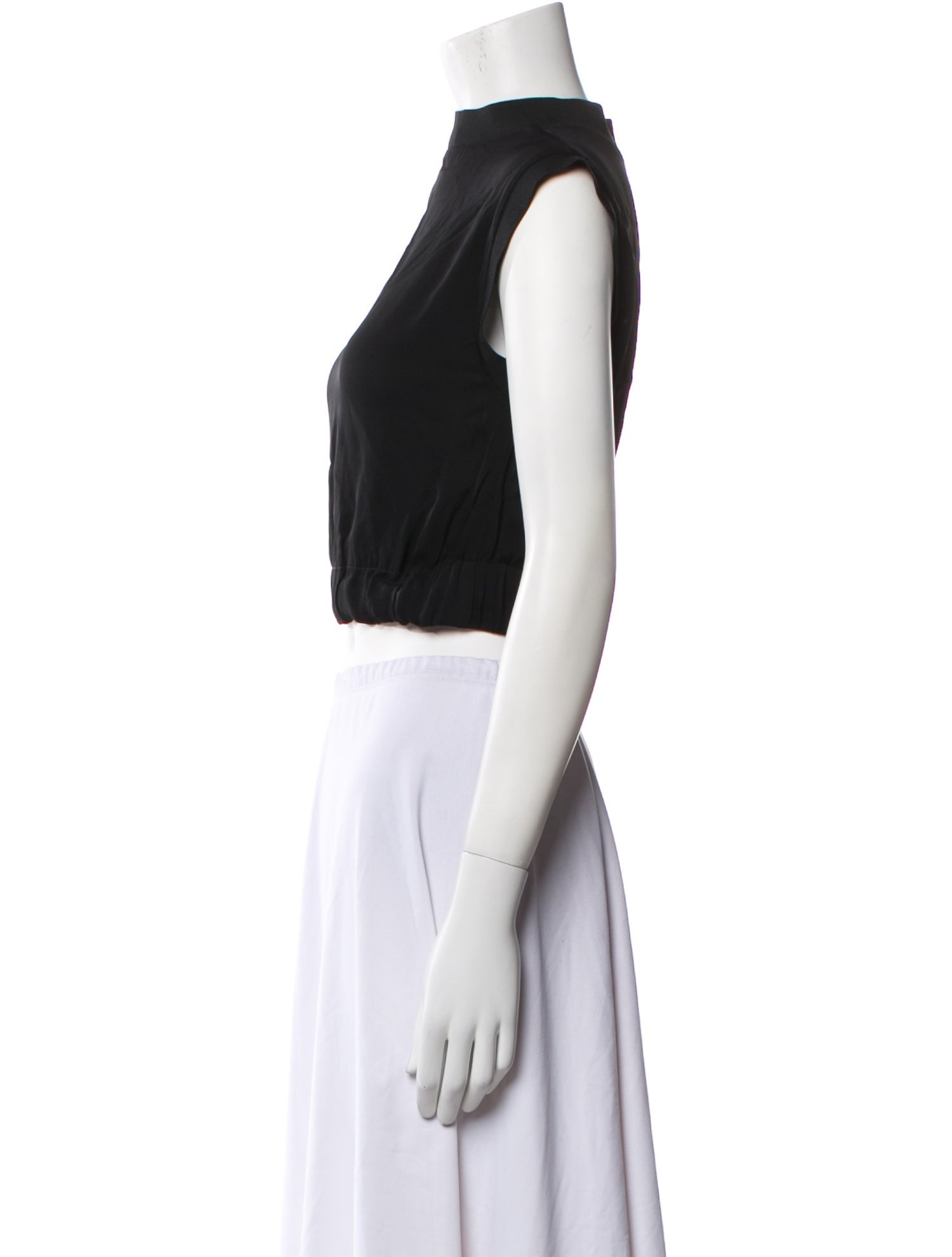 Alice + Olivia Mock Neck Sleeveless Crop Top