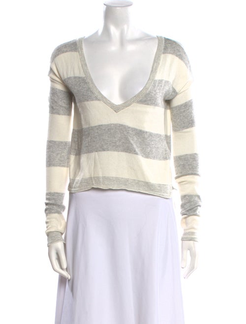 Alice + Olivia Striped V-Neck Sweater