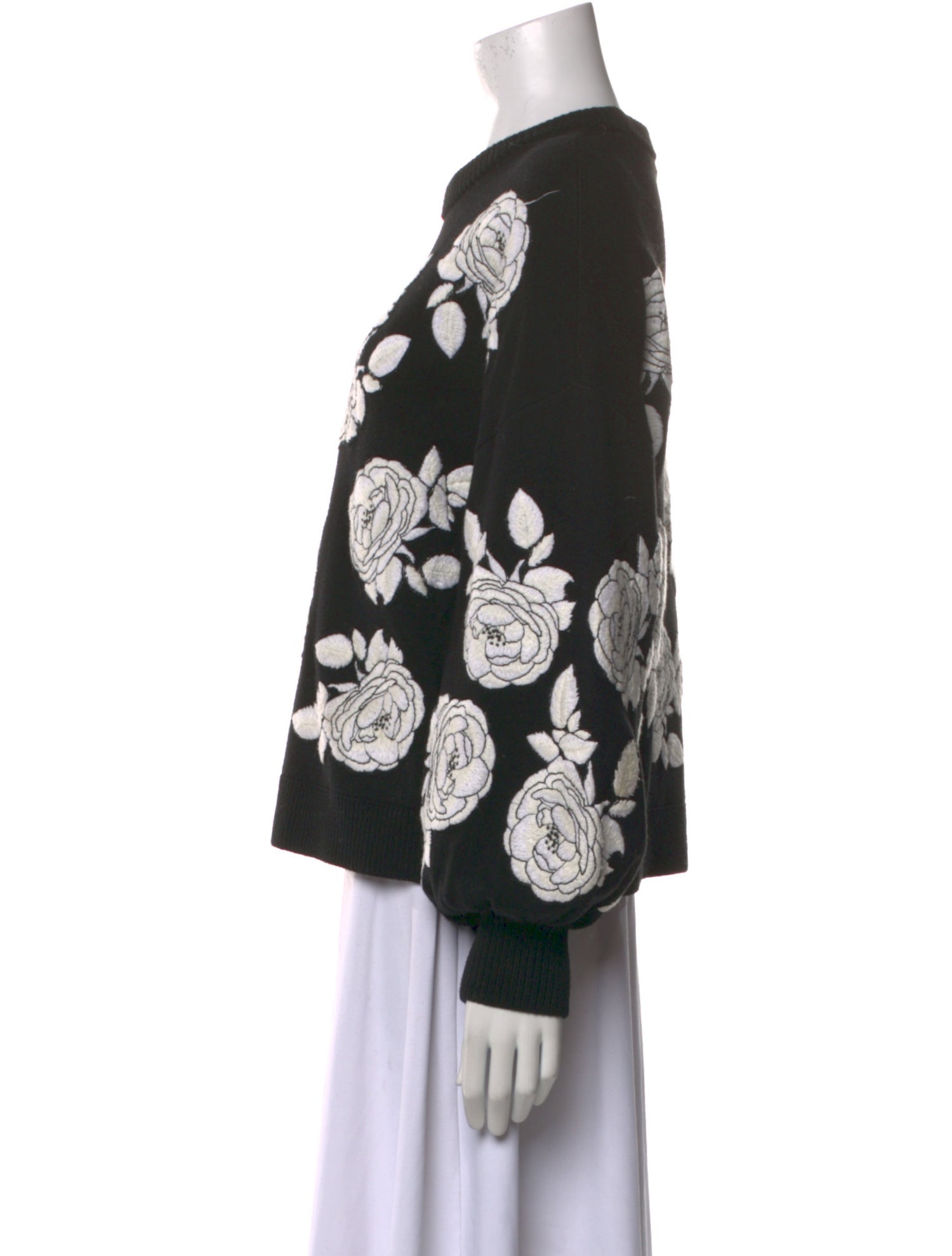 Alice + Olivia Floral Print Crew Neck Sweatshirt